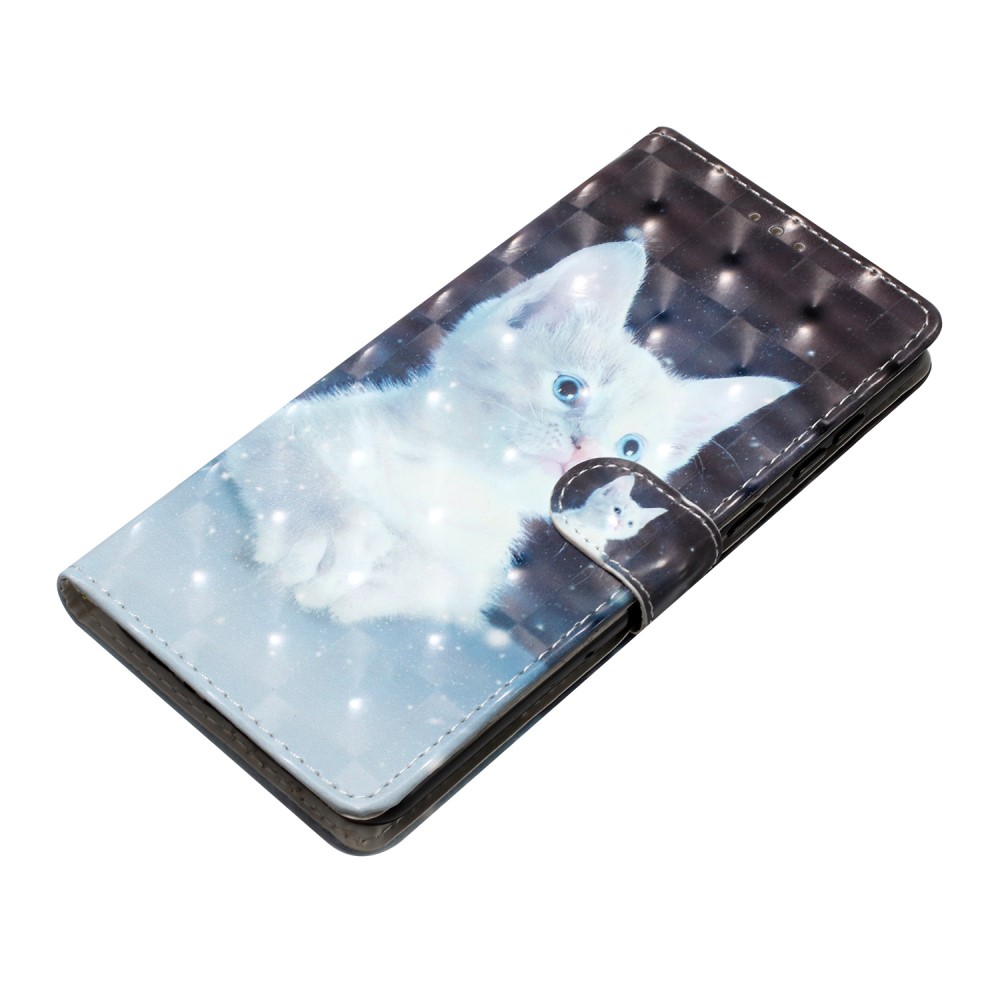  iPhone 16 Pro Fodral Med Tryck Vit Katt