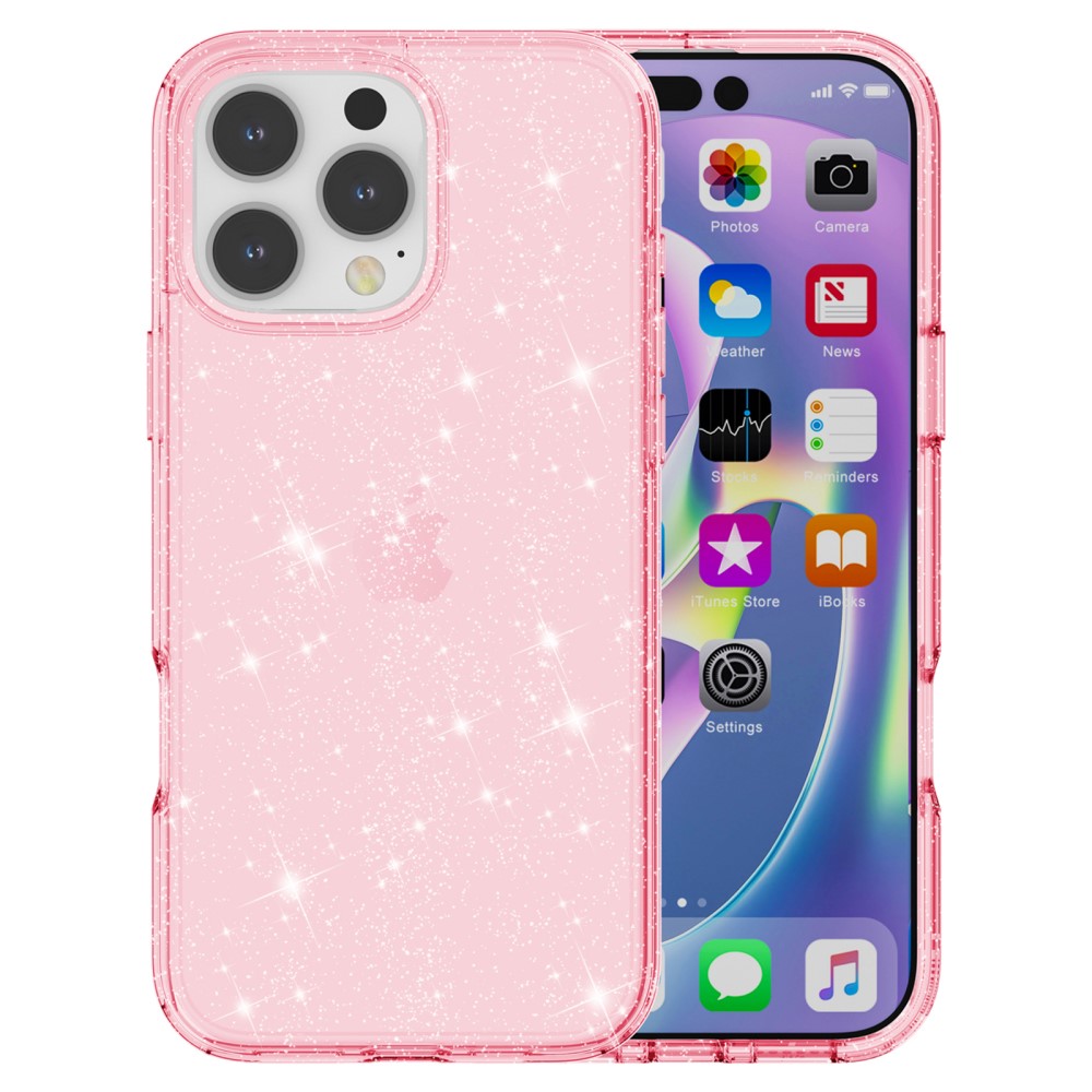  iPhone 16 Pro Skal Glitter Rosa