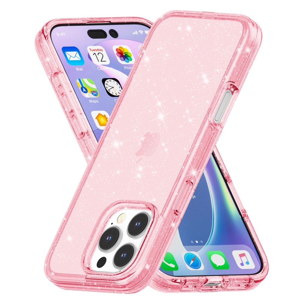  iPhone 16 Pro Skal Glitter Rosa