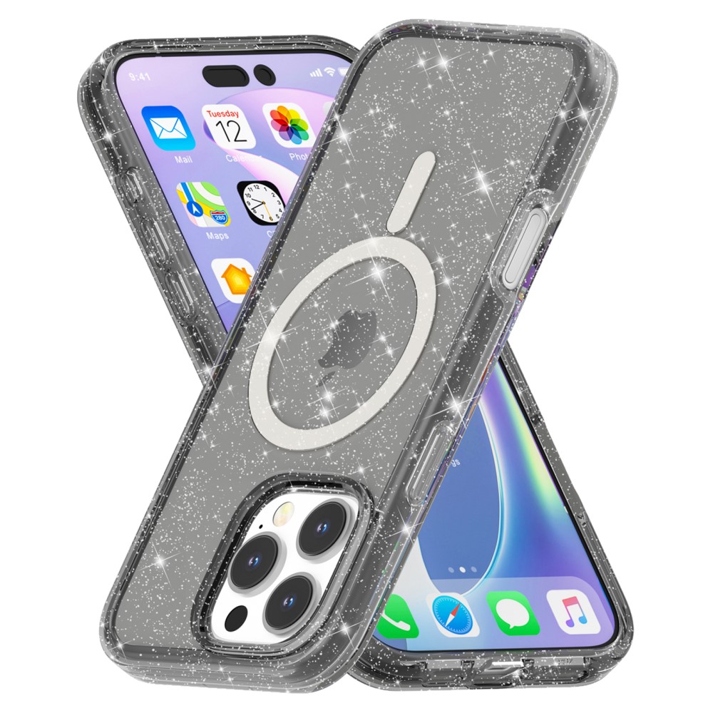  iPhone 16 Pro Skal MagSafe Glitter Svart