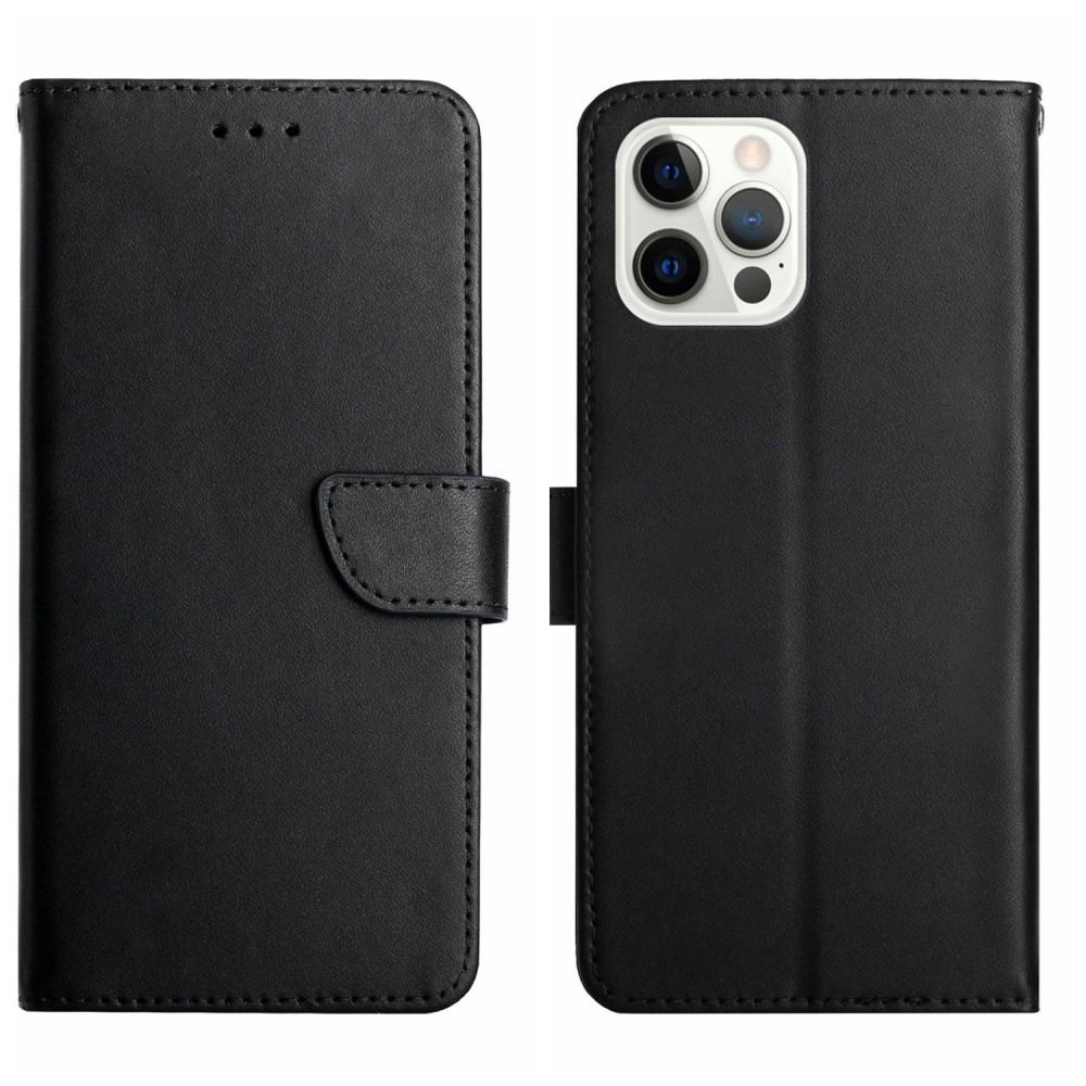  iPhone 16 Pro Fodral Premium Äkta Läder Svart