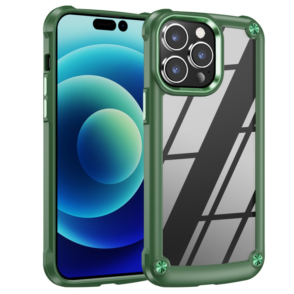  iPhone 16 Pro Skal Shockproof Hybrid Armor Grön
