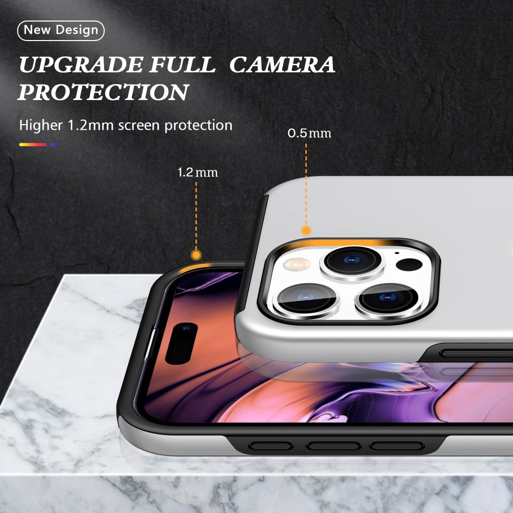  iPhone 16 Pro Skal Med Ringhållare Kickstand Silver