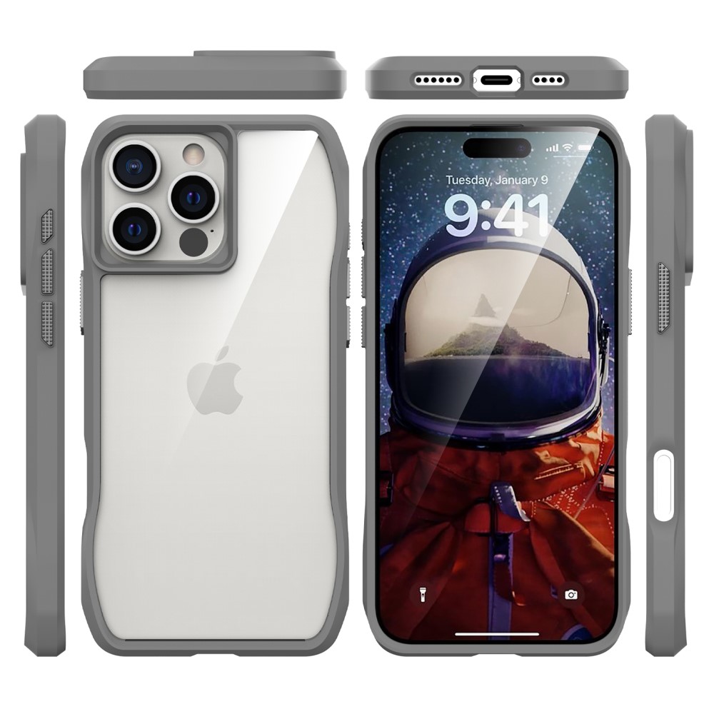  iPhone 16 Pro Skal Shockproof Hybrid Grå