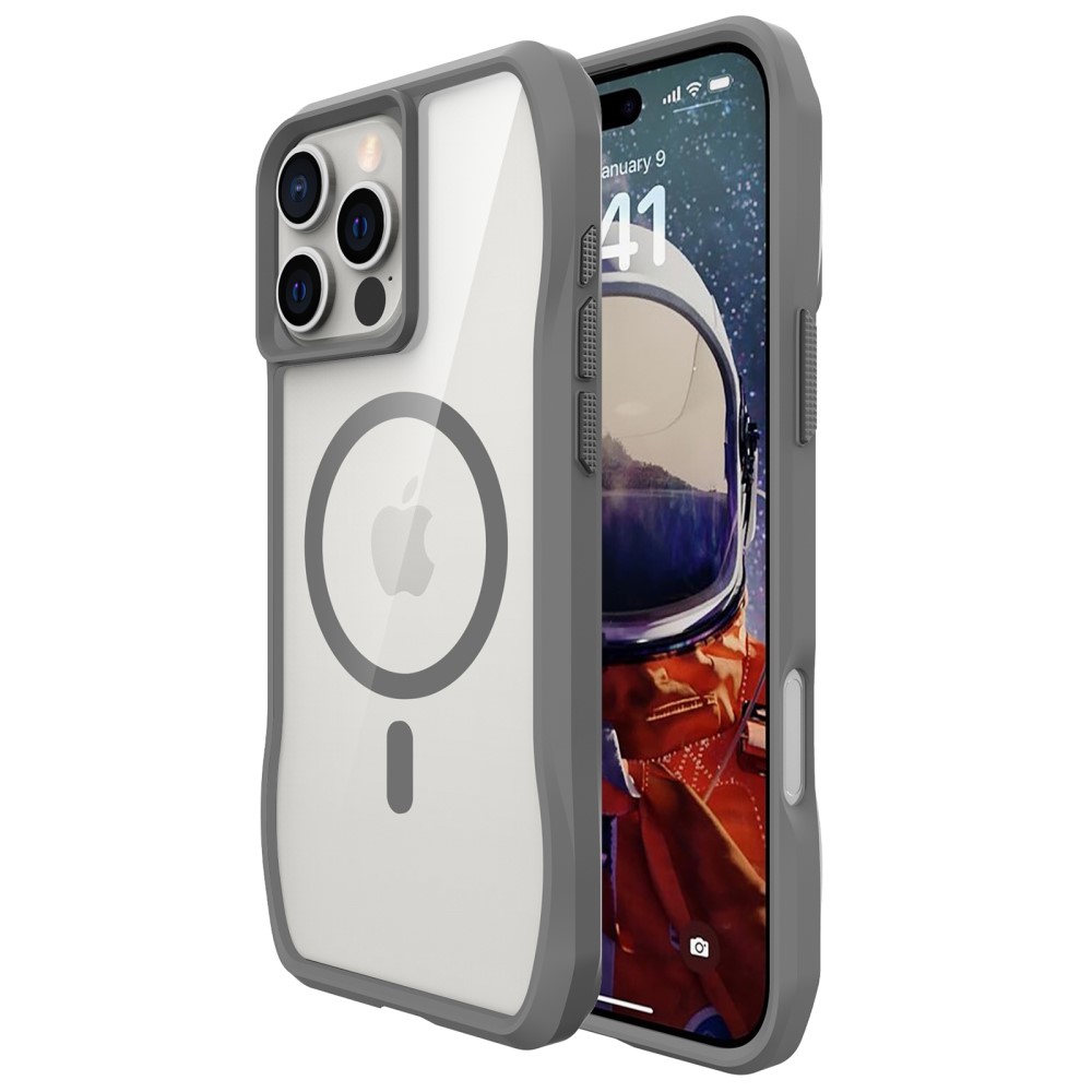  iPhone 16 Pro Skal MagSafe Shockproof Hybrid Grå