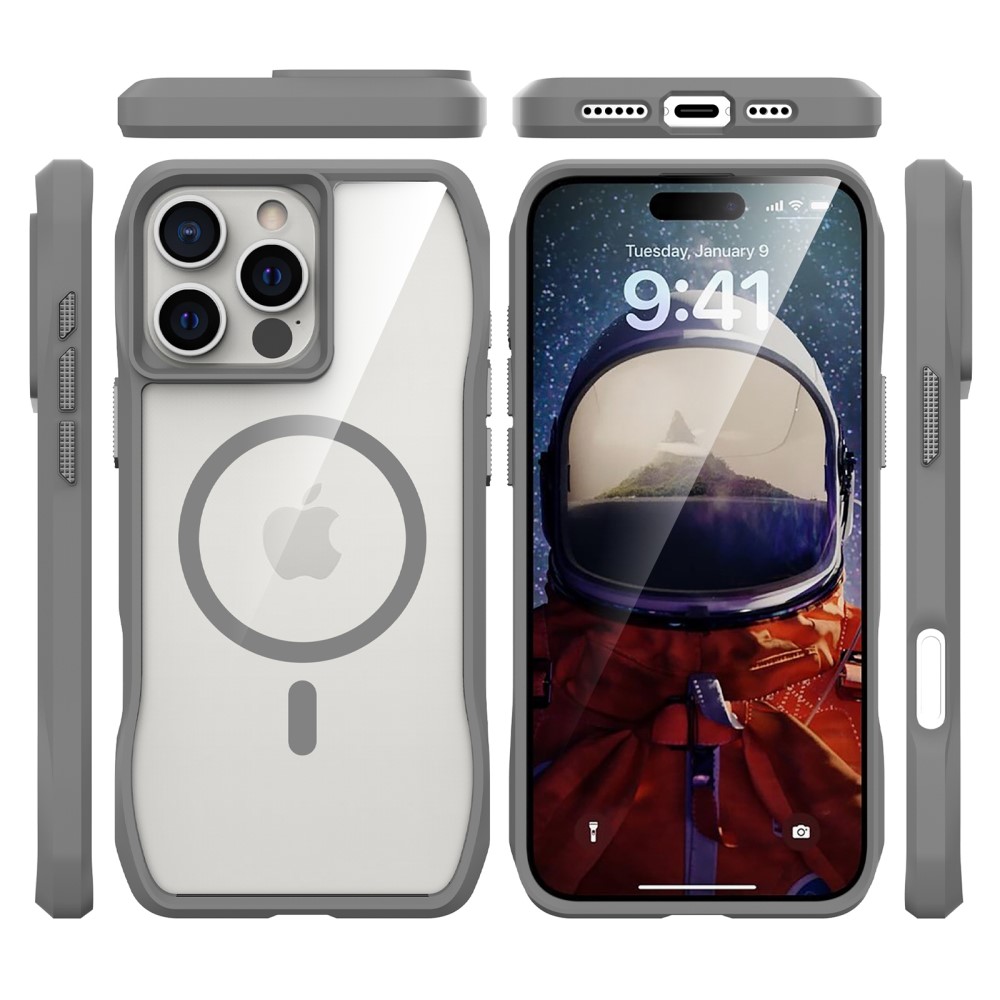  iPhone 16 Pro Skal MagSafe Shockproof Hybrid Grå