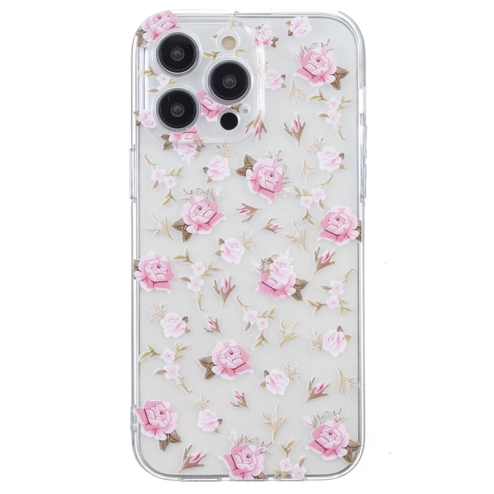  iPhone 16 Pro Skal TPU Rosa Blommor