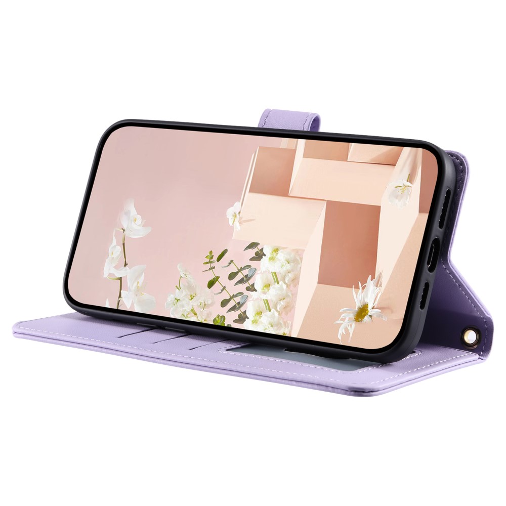  iPhone 16 Pro Fodral Rhombus Läder Lila