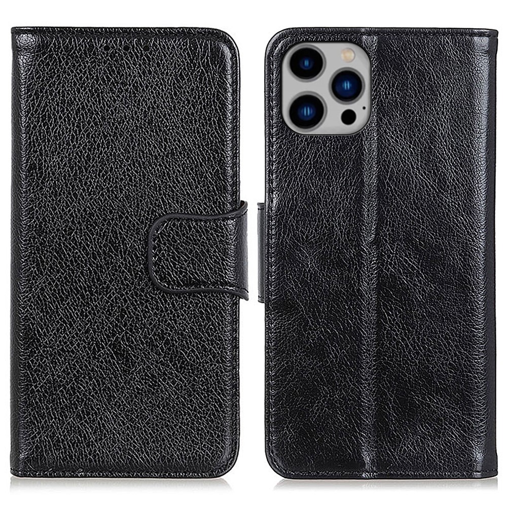  iPhone 16 Pro Fodral Split Läder Svart