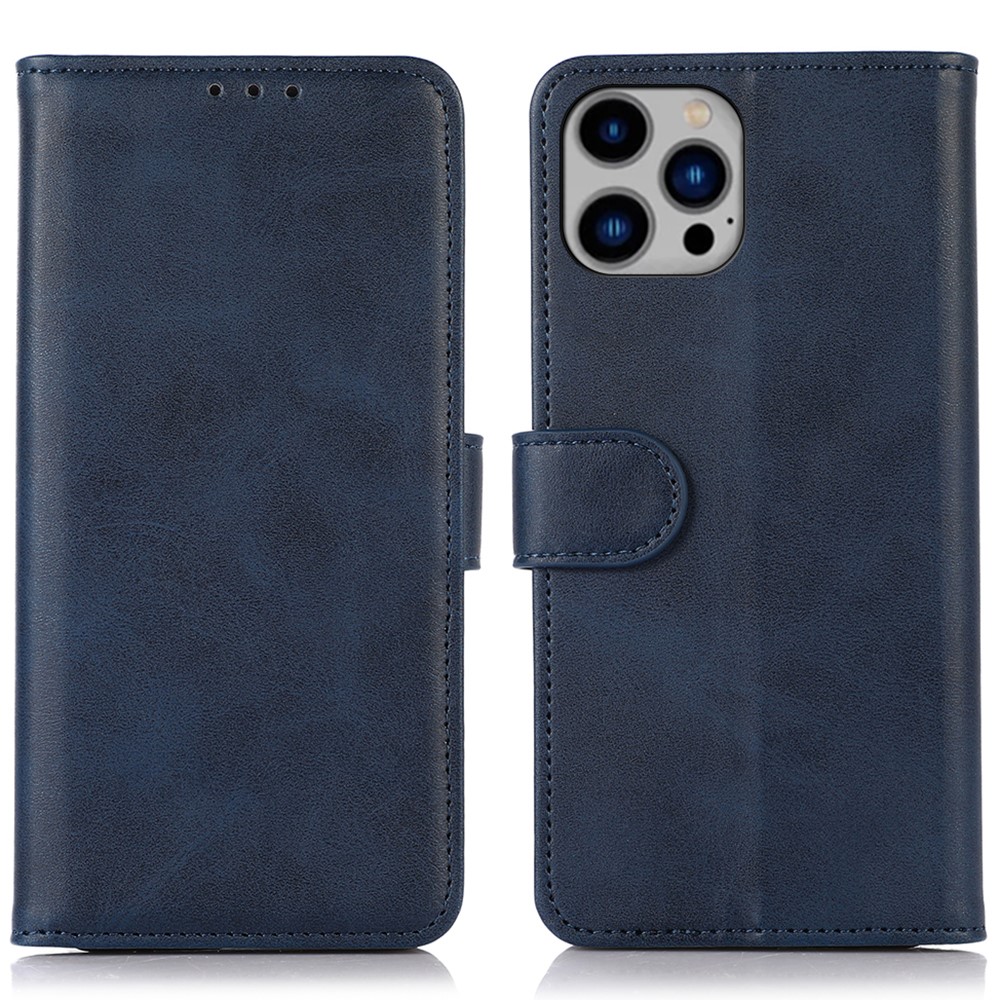  iPhone 16 Pro Fodral Läder Mörk Blå