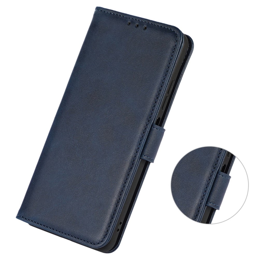  iPhone 16 Pro Fodral Läder Mörk Blå