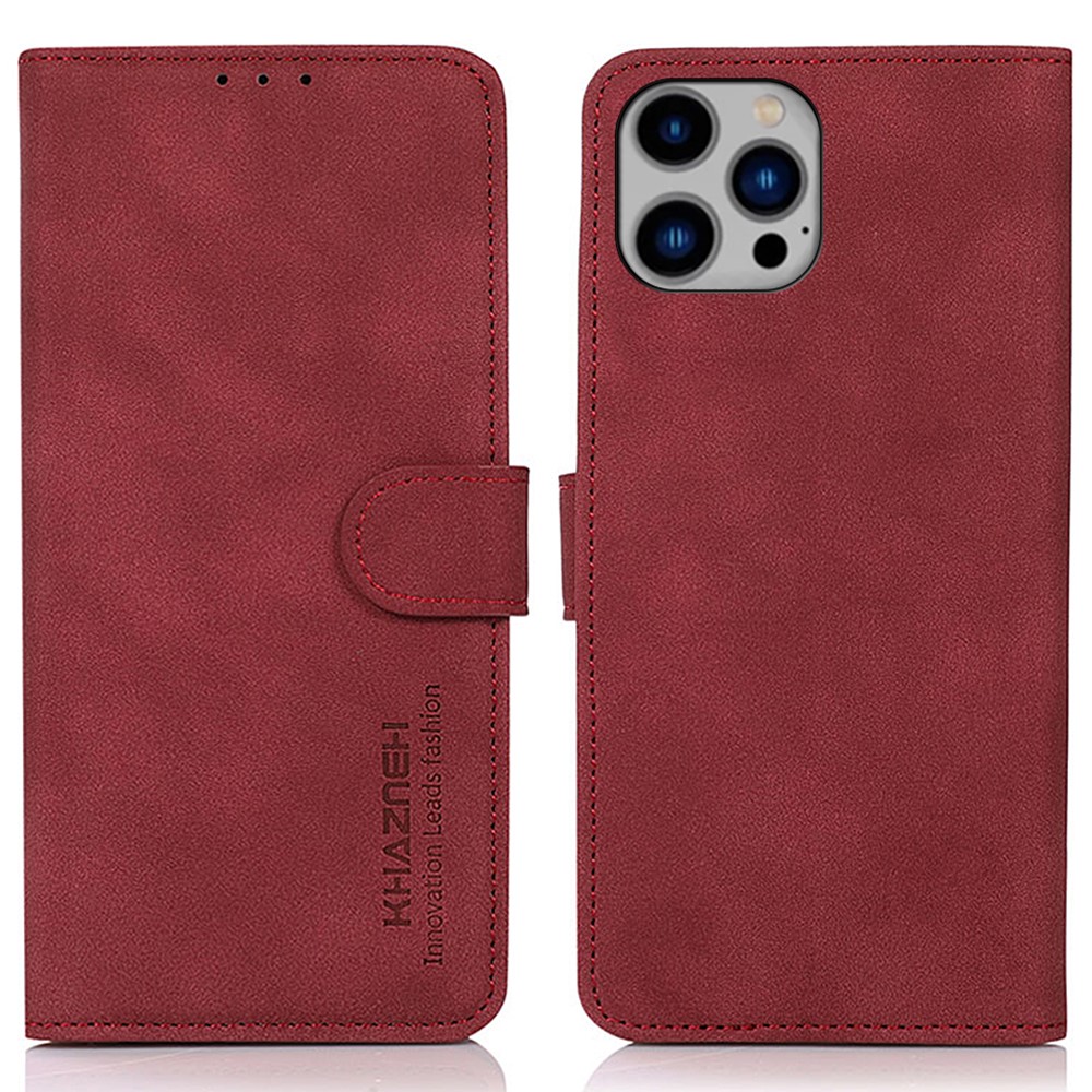 KHAZNEH KHAZNEH iPhone 16 Pro Fodral Matt Läder Röd