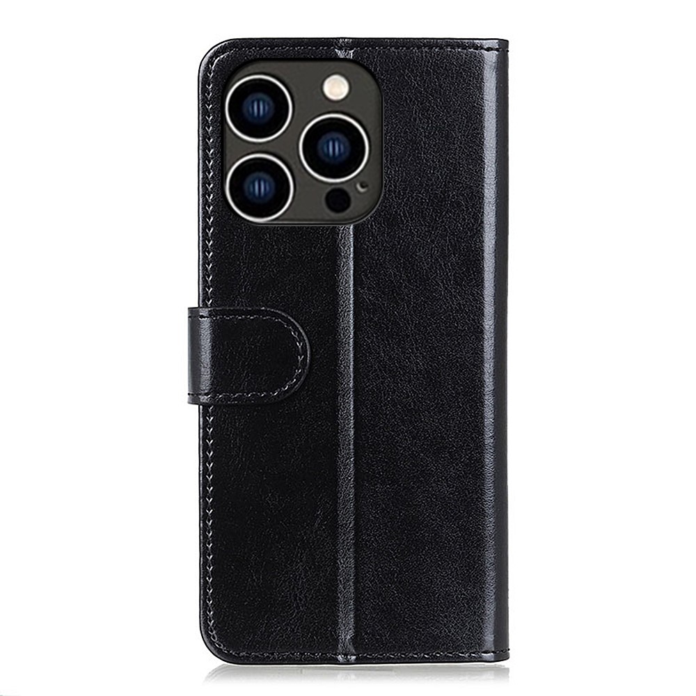  iPhone 16 Pro Fodral Läder Crazy Horse Svart