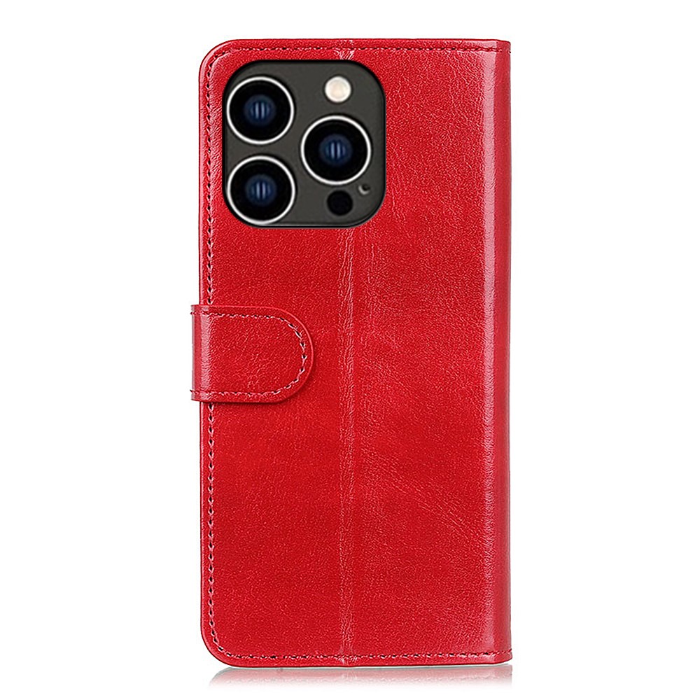  iPhone 16 Pro Fodral Läder Crazy Horse Röd