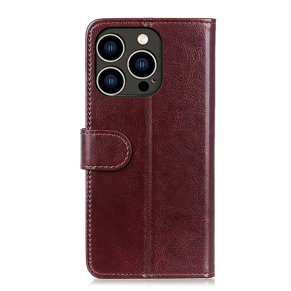  iPhone 16 Pro Fodral Läder Crazy Horse Brun