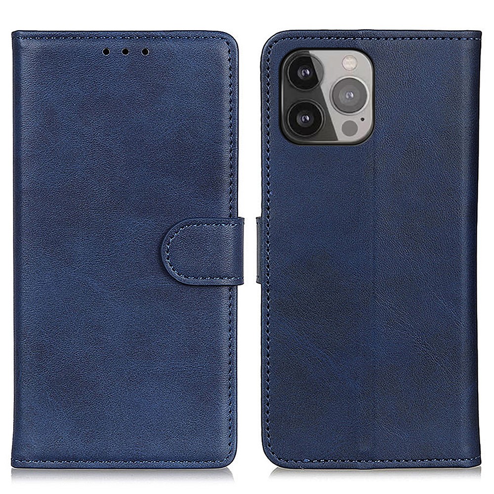  iPhone 16 Pro Fodral Med Kortfack Läder Blå