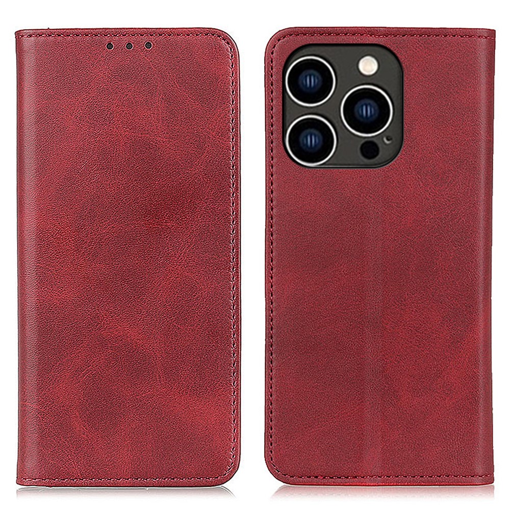  iPhone 16 Pro Fodral Flip Läder Röd