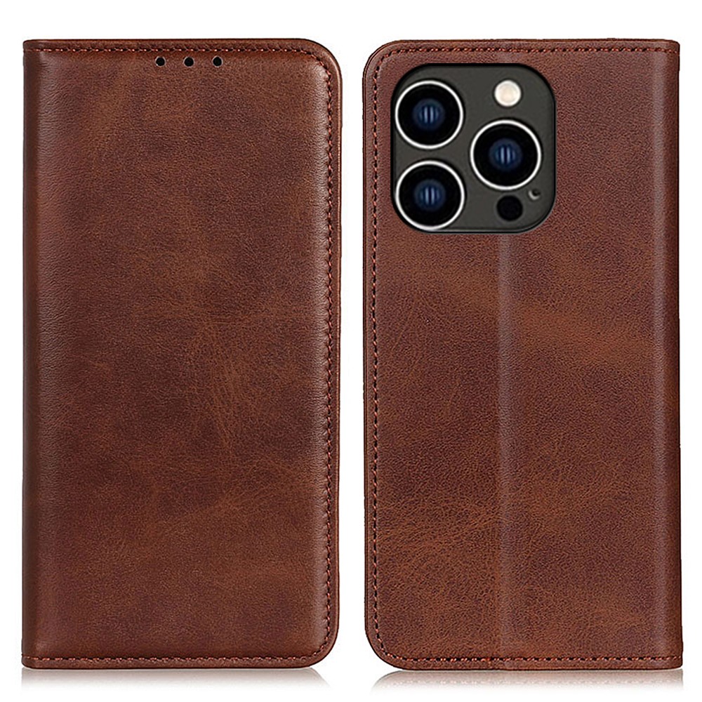  iPhone 16 Pro Fodral Flip Läder Brun