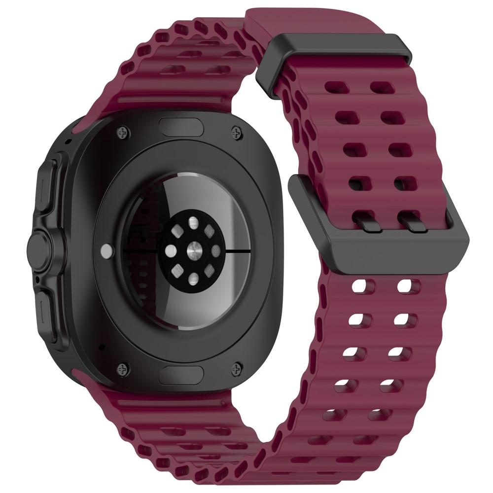  Galaxy Watch Ultra (2025) / 47 mm Armband Wave Design Vinröd