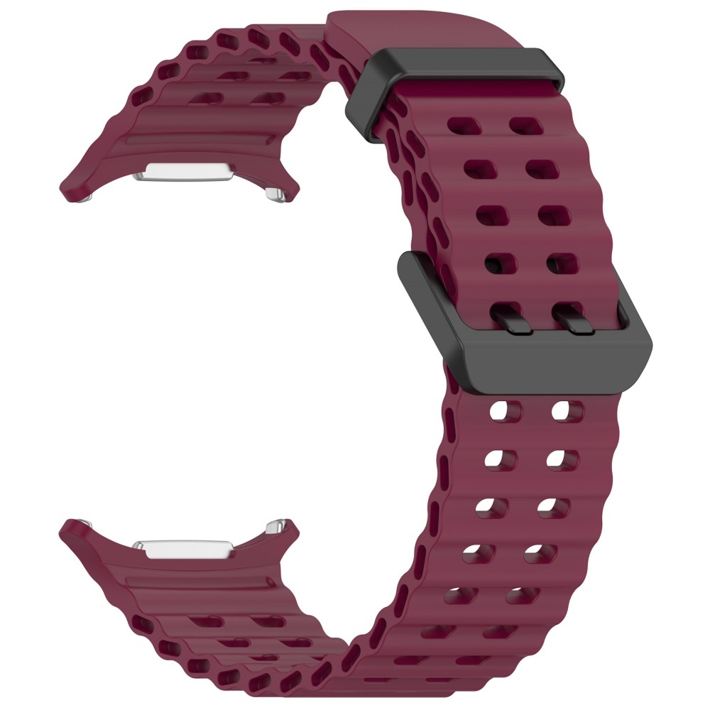  Galaxy Watch Ultra (2025) / 47 mm Armband Wave Design Vinröd
