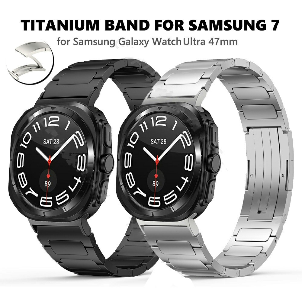  Galaxy Watch Ultra (2025) / 47 mm Armband Steel Titanium Svart