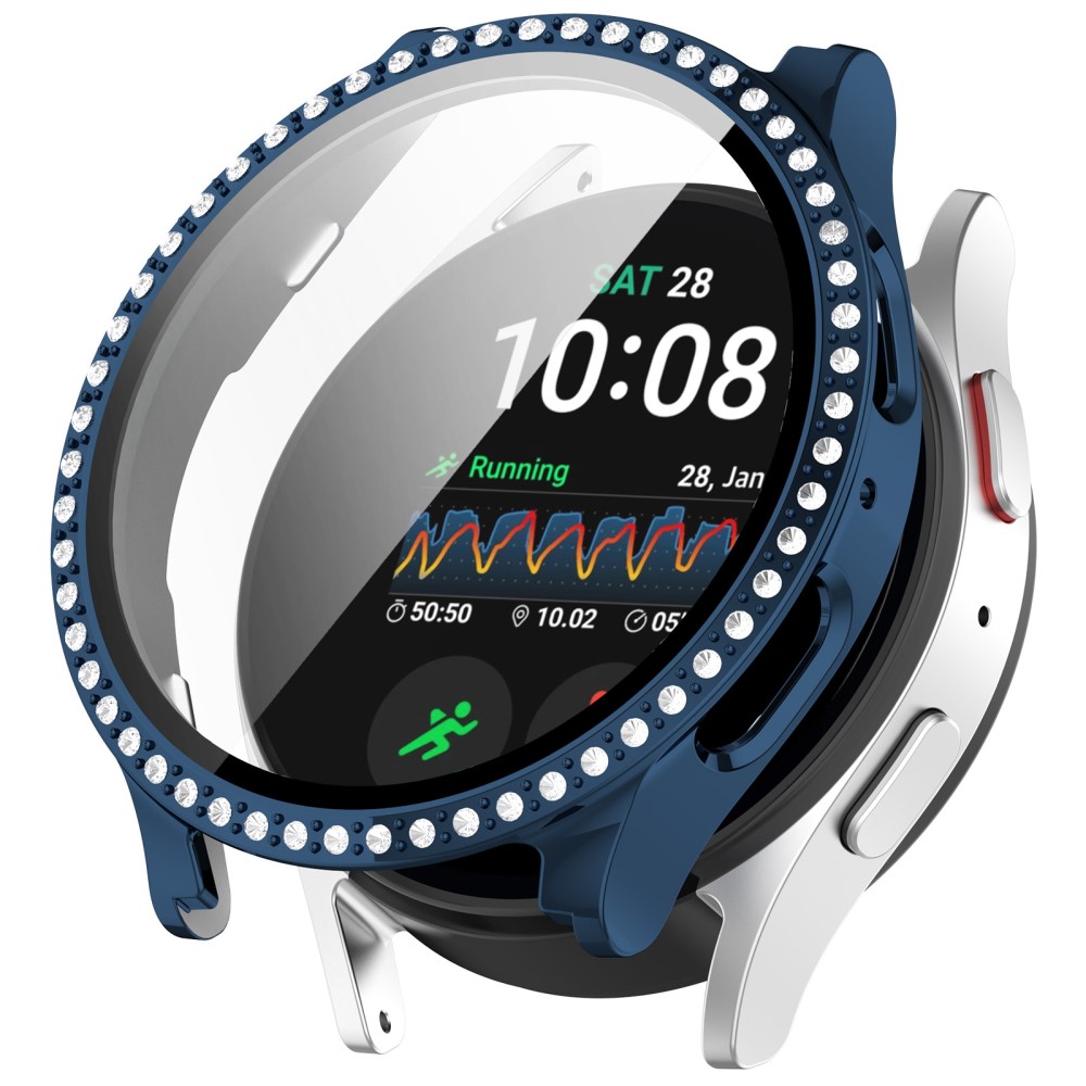  Galaxy Watch 7 40 mm Skal Med Skärmskydd Strass Mörk Blå