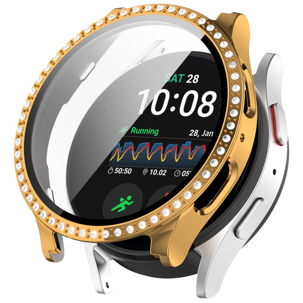  Galaxy Watch 7 44 mm Skal Med Skärmskydd Strass Guld