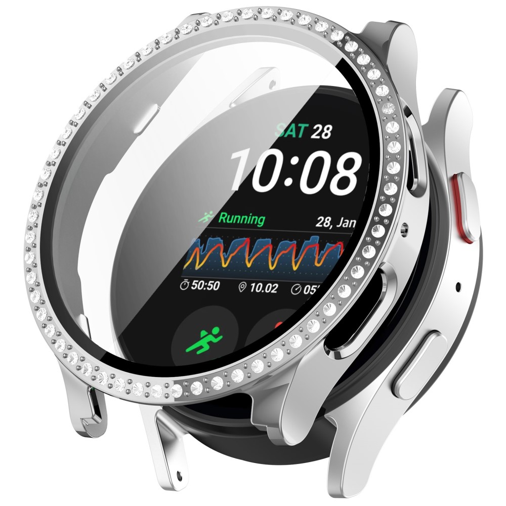  Galaxy Watch 7 44 mm Skal Med Skärmskydd Strass Silver
