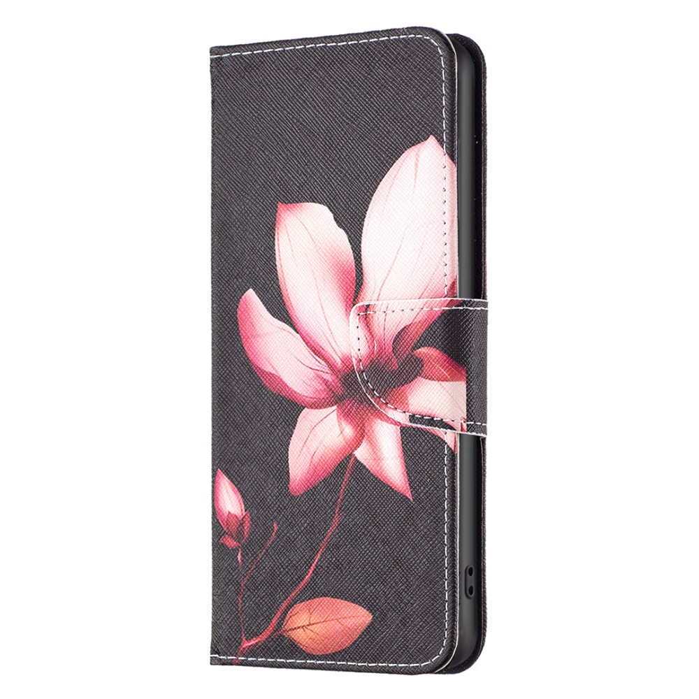  iPhone 16 Plus Fodral Med Tryck Rosa Blomma