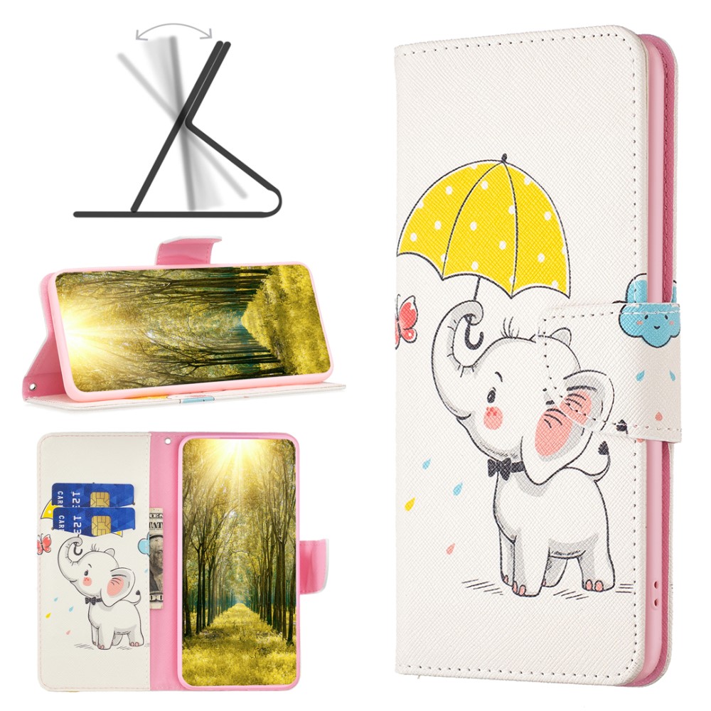  iPhone 16 Plus Fodral Med Tryck Baby Elefant Vit