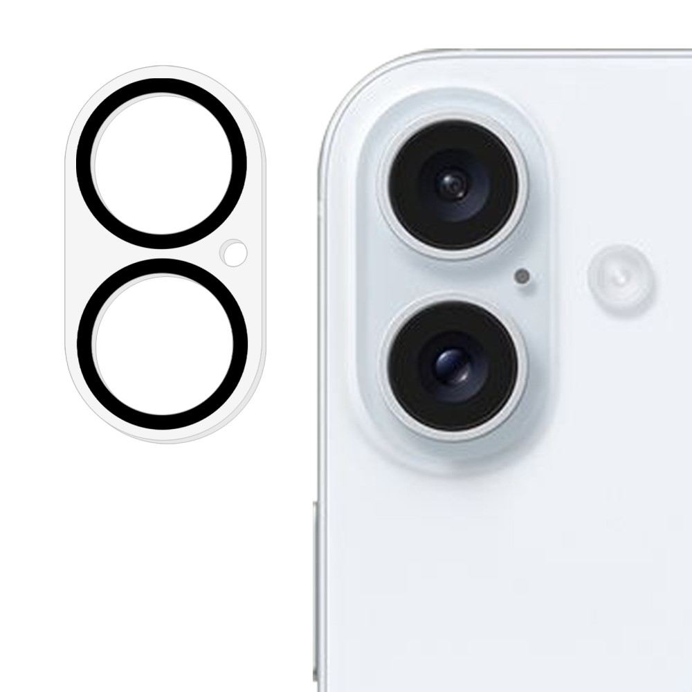  iPhone 16 Plus/16 Linsskydd Härdat Glas Black Rings