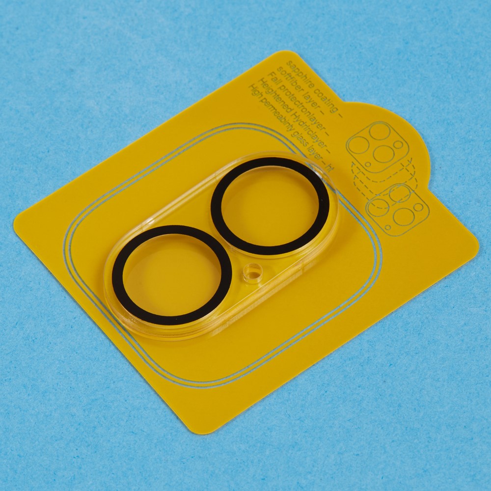  iPhone 16 Plus/16 Linsskydd Härdat Glas Black Rings