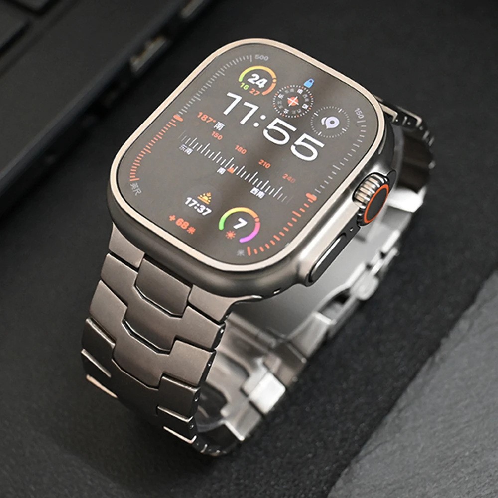  Apple Watch 42/44/45/46/49 mm Klockarmband Metall Titanium