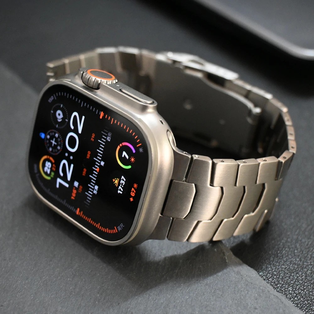  Apple Watch 42/44/45/46/49 mm Klockarmband Metall Svart