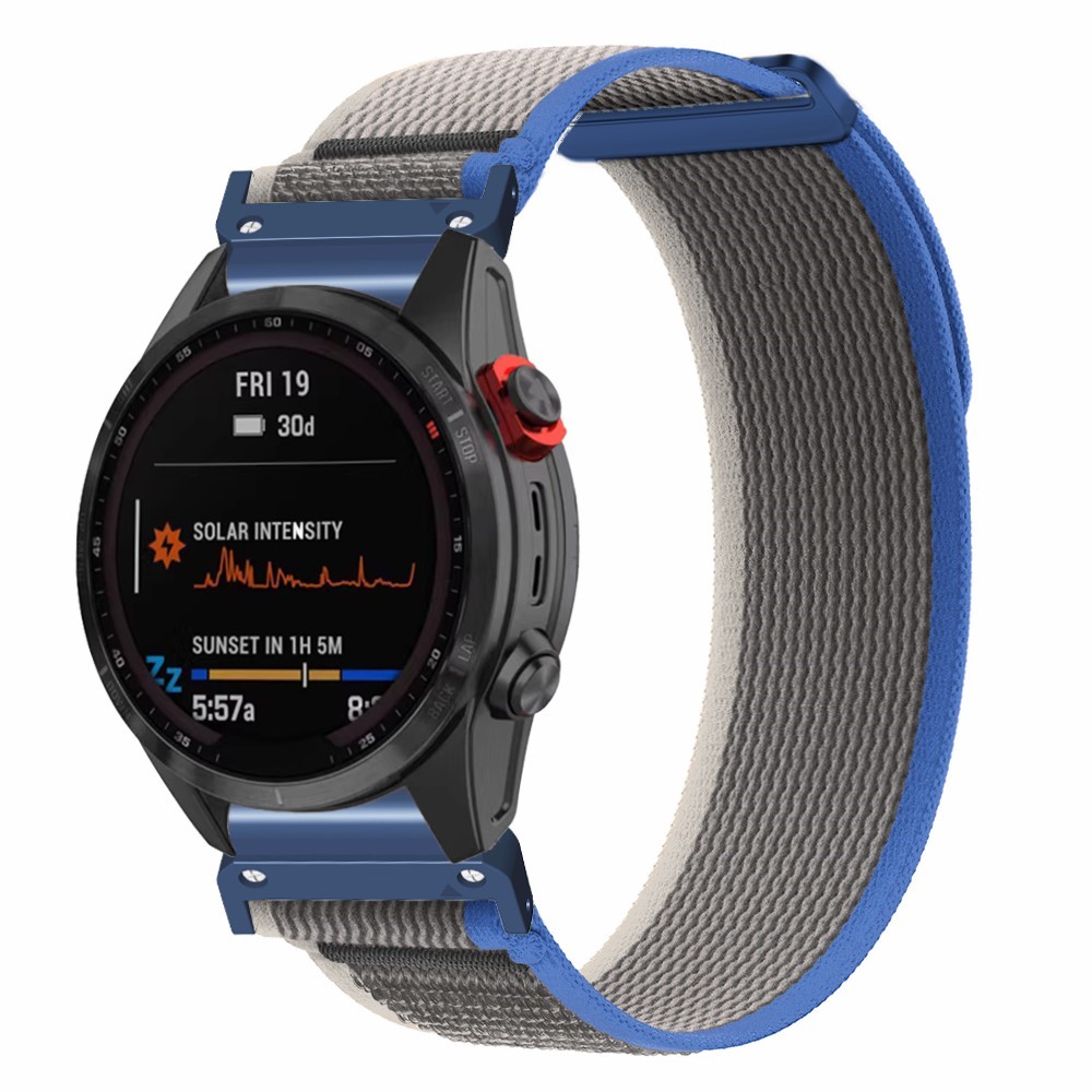  Klockarmband 26 mm Nylon Loop Grå/Blå