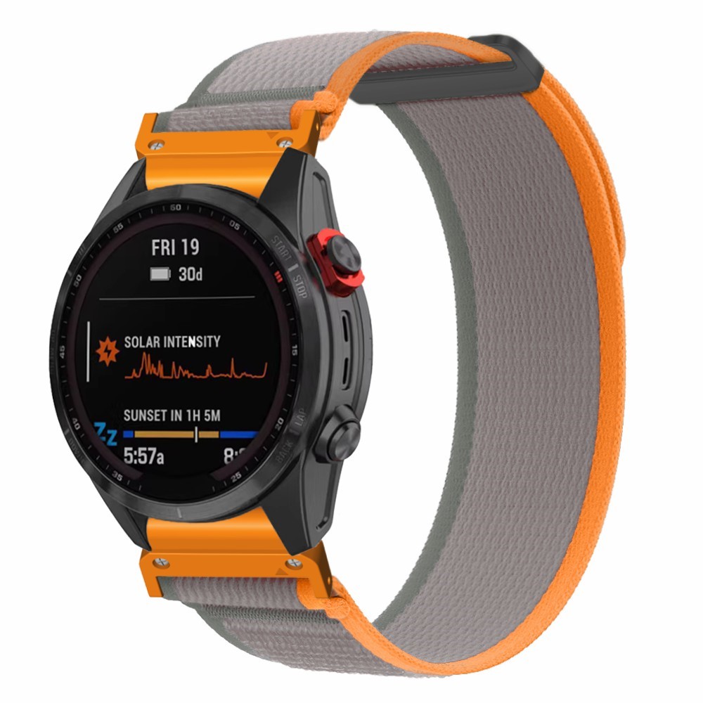  Klockarmband 26 mm Nylon Loop Grå/Orange