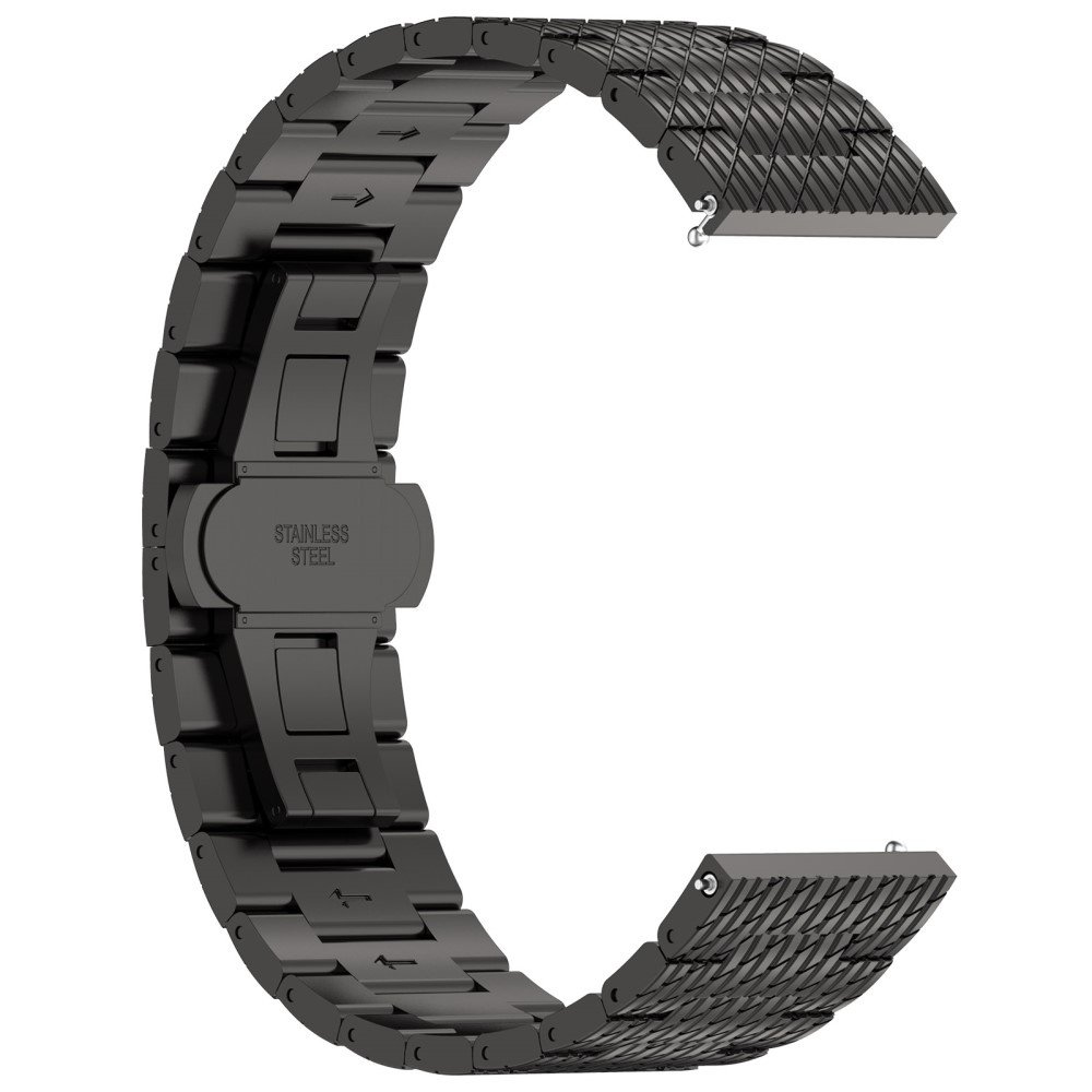 Klockarmband 22 mm Rostfritt Stål Svart