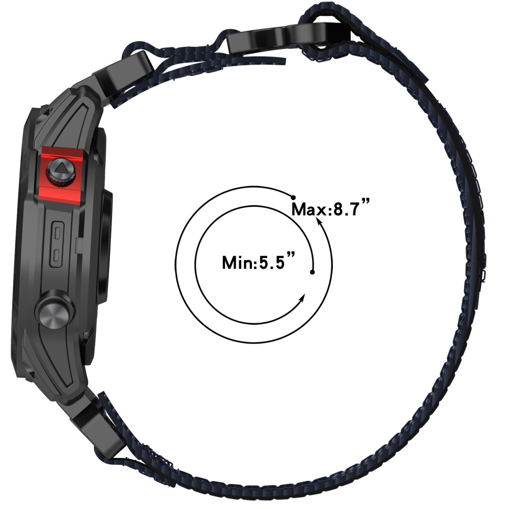  Klockarmband 26 mm Nylon Justerbart Svart