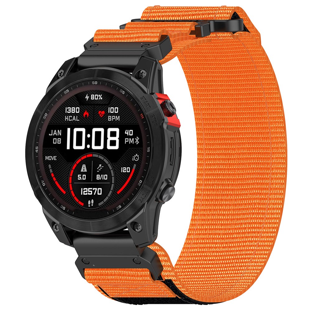  Klockarmband 26 mm Nylon Justerbart Orange/Svart