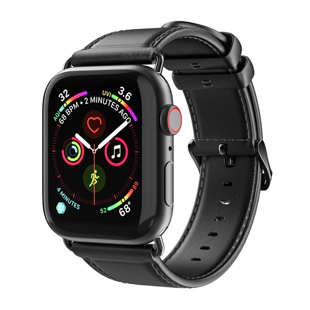 DUX DUCIS DUX DUCIS Apple Watch 42/44/45/46/49 mm Klockarmband Äkta Läder Svart