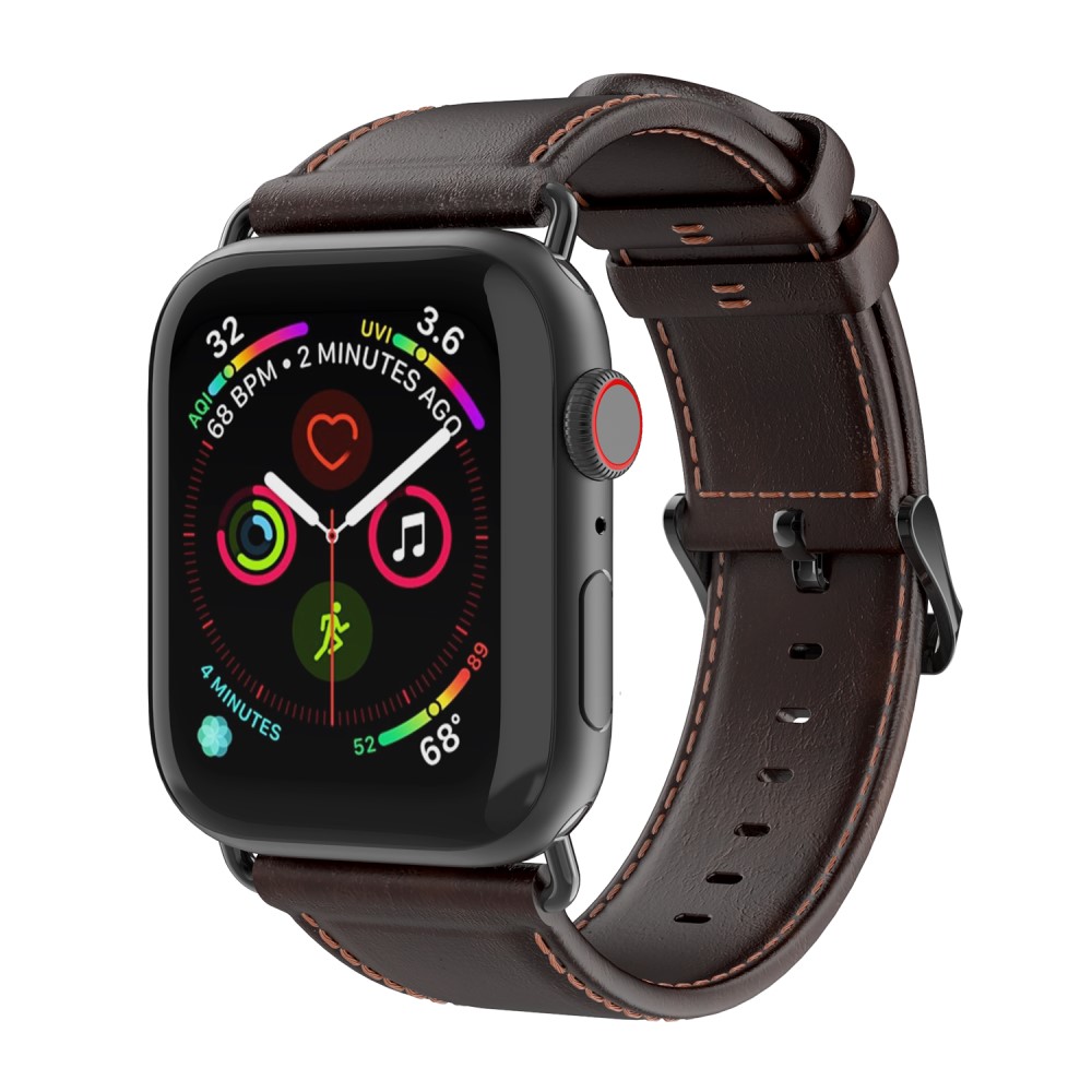 DUX DUCIS DUX DUCIS Apple Watch 38/40/41/42 mm Klockarmband Äkta Läder Mörk Brun
