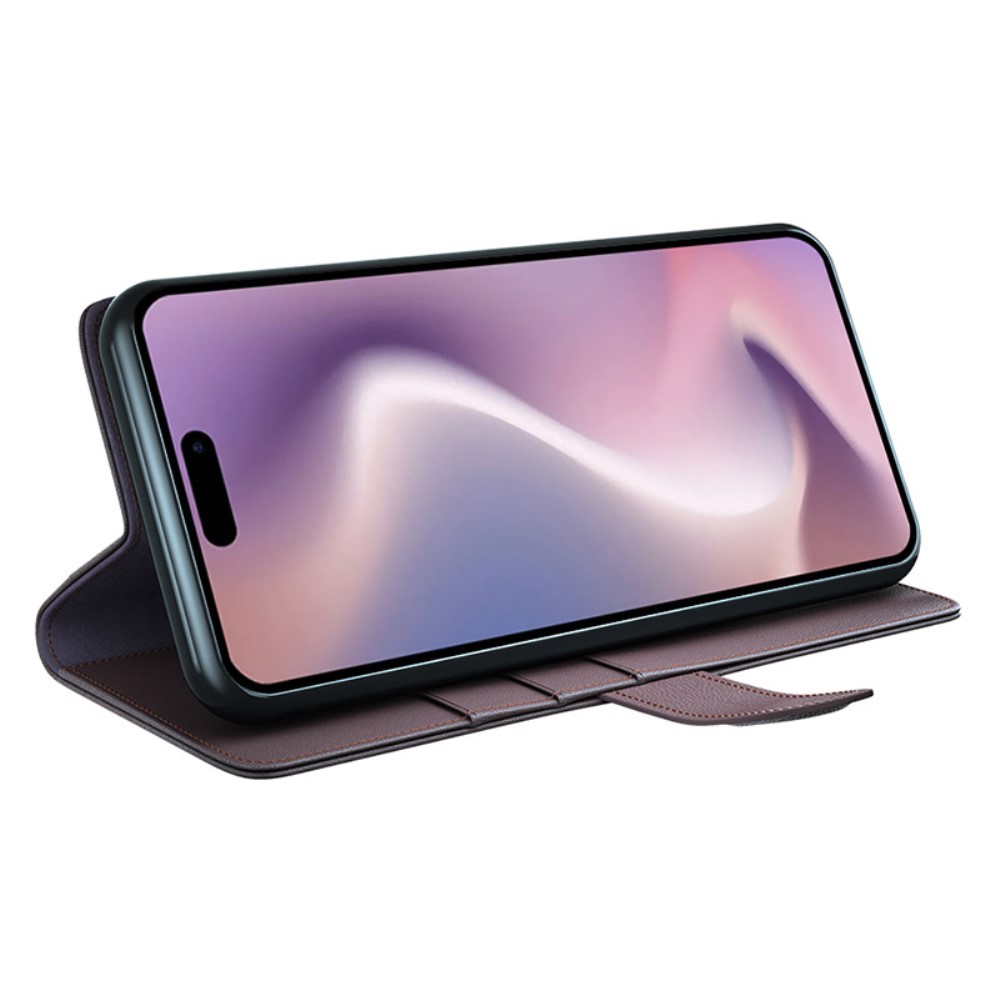  iPhone 16 Pro Max Fodral Äkta Läder Brun
