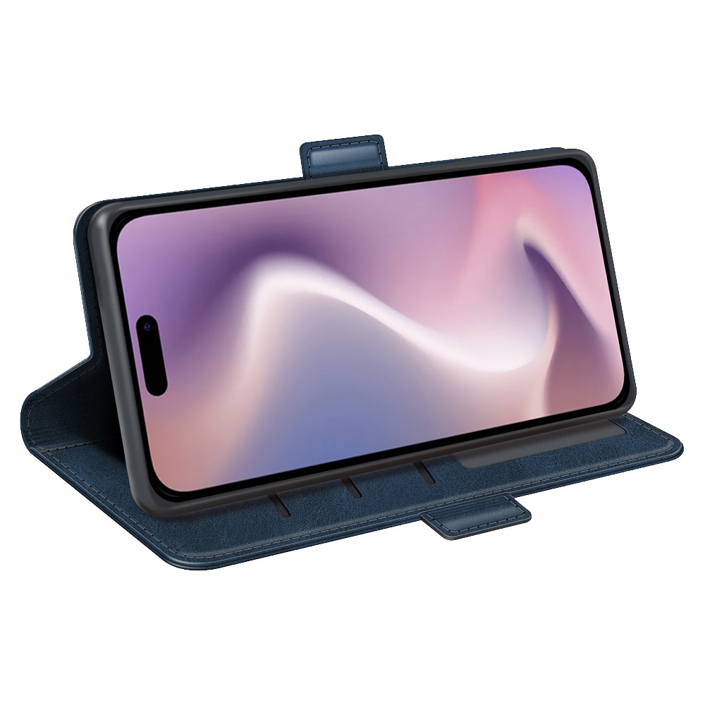  iPhone 16 Pro Max Fodral Flip Läder Mörk Blå