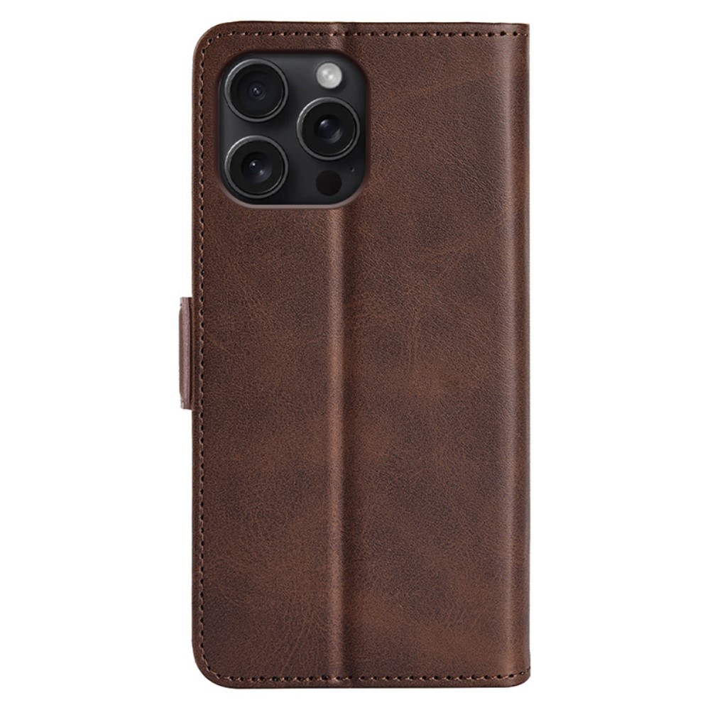 iPhone 16 Pro Max Fodral Flip Läder Brun