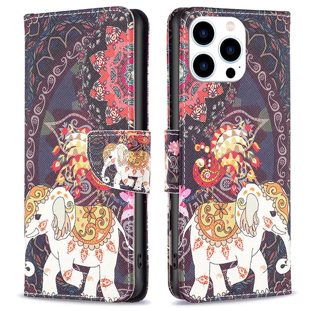  iPhone 16 Pro Max Fodral Med Tryck Mandala Elefant
