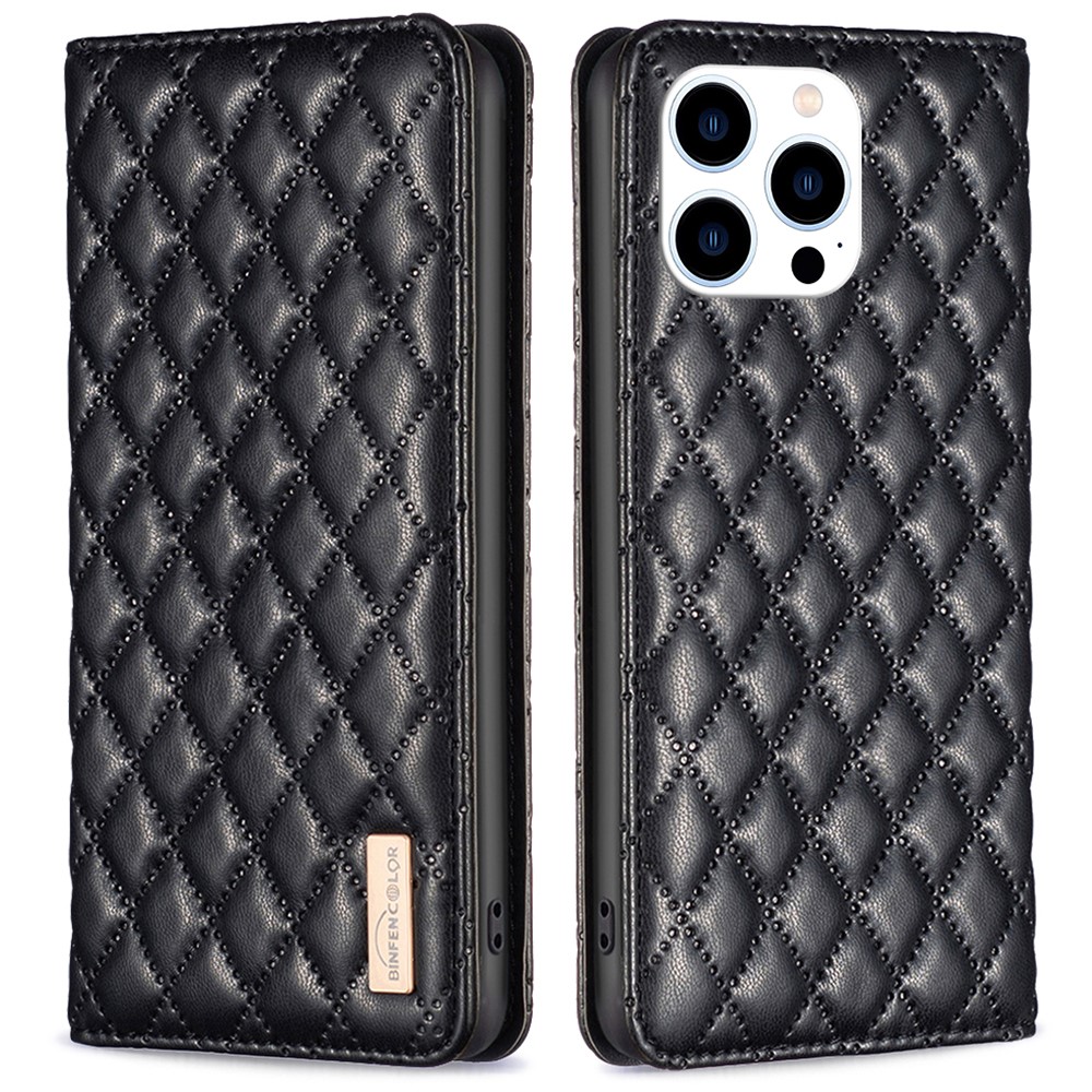 BINFEN BINFEN iPhone 16 Pro Max Fodral Diamond Flip Svart