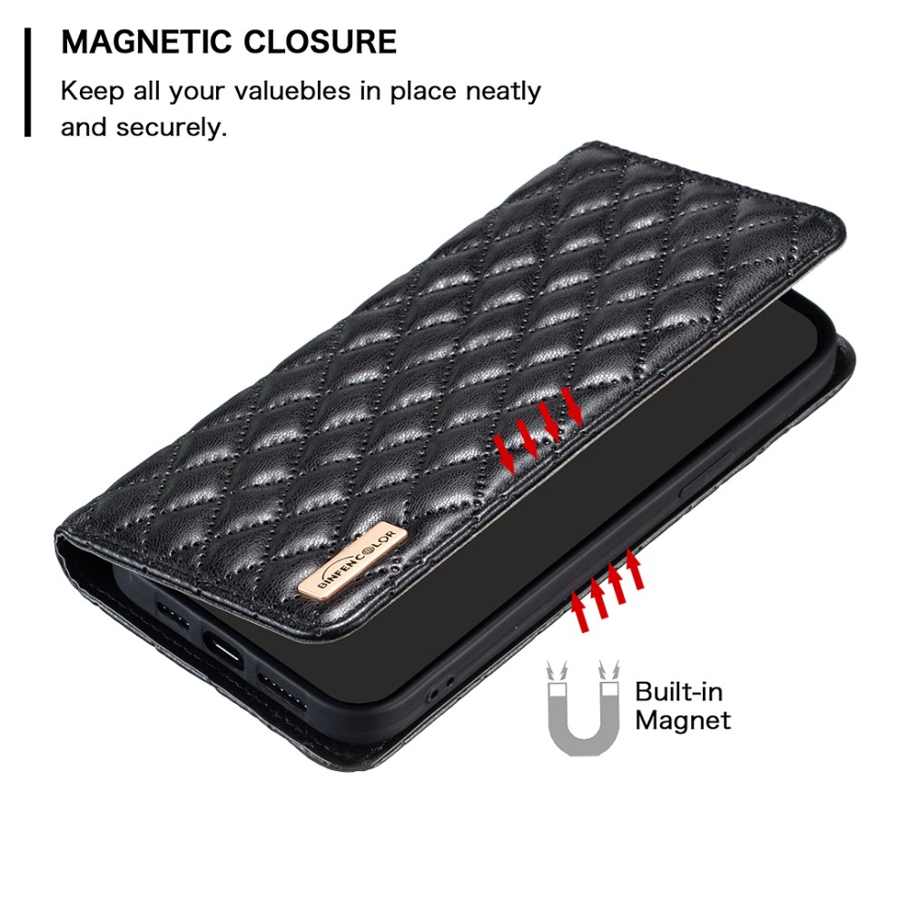 BINFEN BINFEN iPhone 16 Pro Max Fodral Diamond Flip Svart