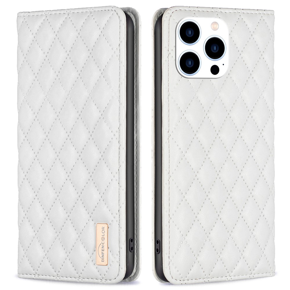 BINFEN BINFEN iPhone 16 Pro Max Fodral Diamond Flip Vit