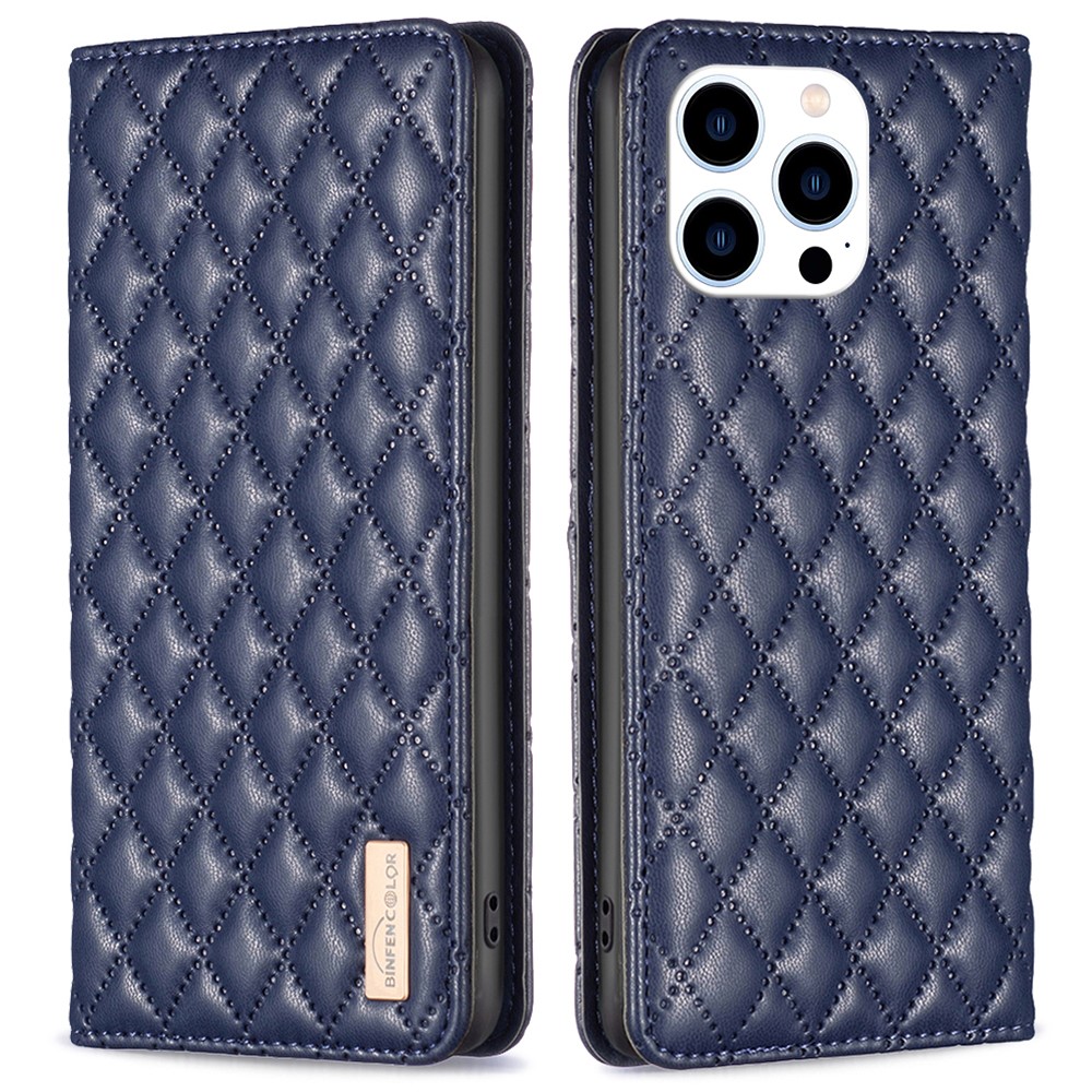 BINFEN BINFEN iPhone 16 Pro Max Fodral Diamond Flip Mörk Blå