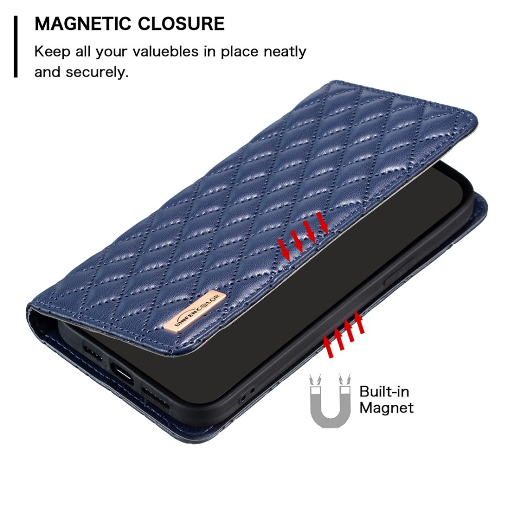 BINFEN BINFEN iPhone 16 Pro Max Fodral Diamond Flip Mörk Blå